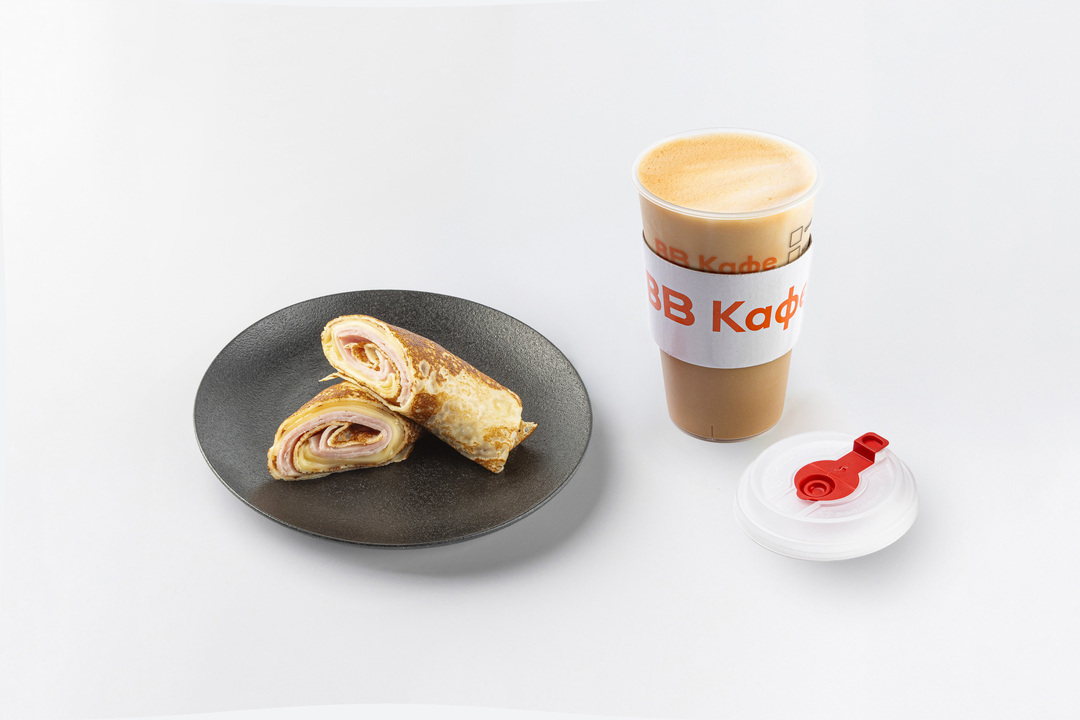 

Комбо ВкусВилл: Блинчик с ветчиной и сыром и Капучино 0.4 л