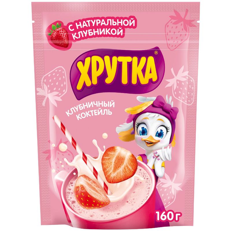 

Смесь сухая Хрутка для клубничного коктейля быстрорастворимая 160 г