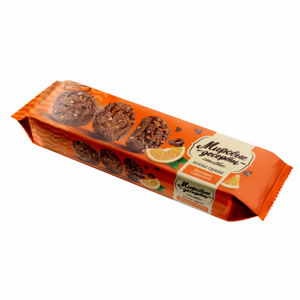 

Печенье сдобное Брянконфи Мировые десерты шоколадное с апельсином 170 г