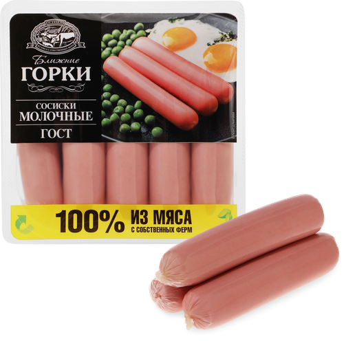 

Сосиски Ближние Горки молочные 450 г