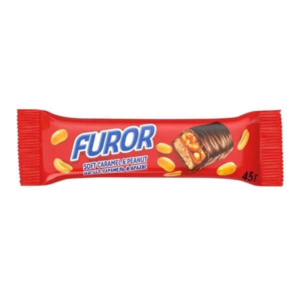 

Батончик Furor с мягкой карамелью и арахисом глазированный 45 г