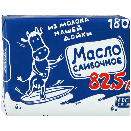 

Масло сливочное из молока Нашей дойки 82,5% 180 г