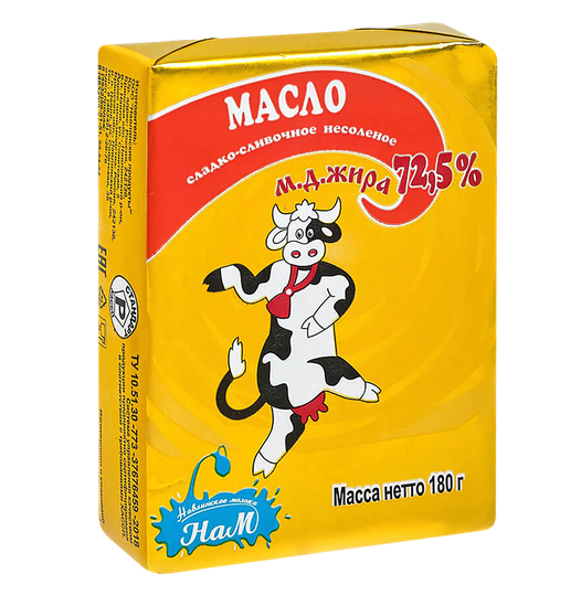 

Масло сливочное Навлинский молокозавод Крестьянское 72.5% 180 г