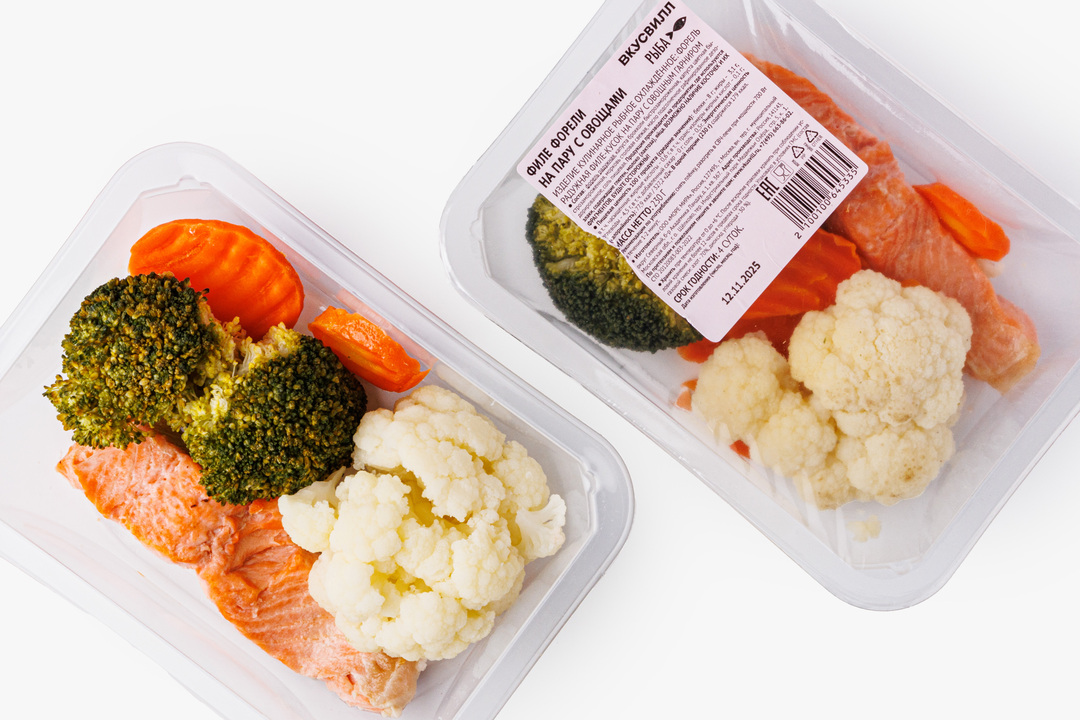 

Филе форели на пару с овощами 230 г