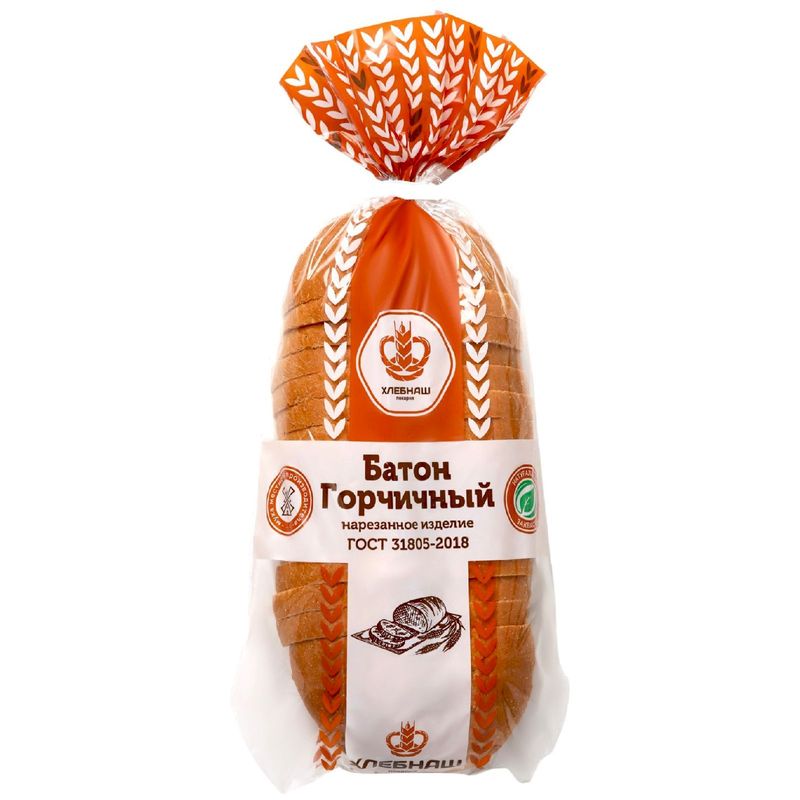 

Батон Хлебнаш Горчичный нарезанный 300 г