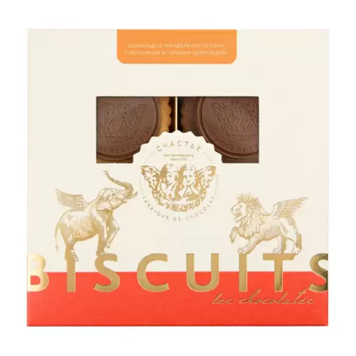 

Печенье Счастье миндальное с молочным и горьким шоколадом 200 г