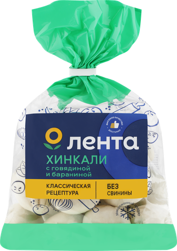 

Хинкали Лента с говядиной и бараниной, 800 г