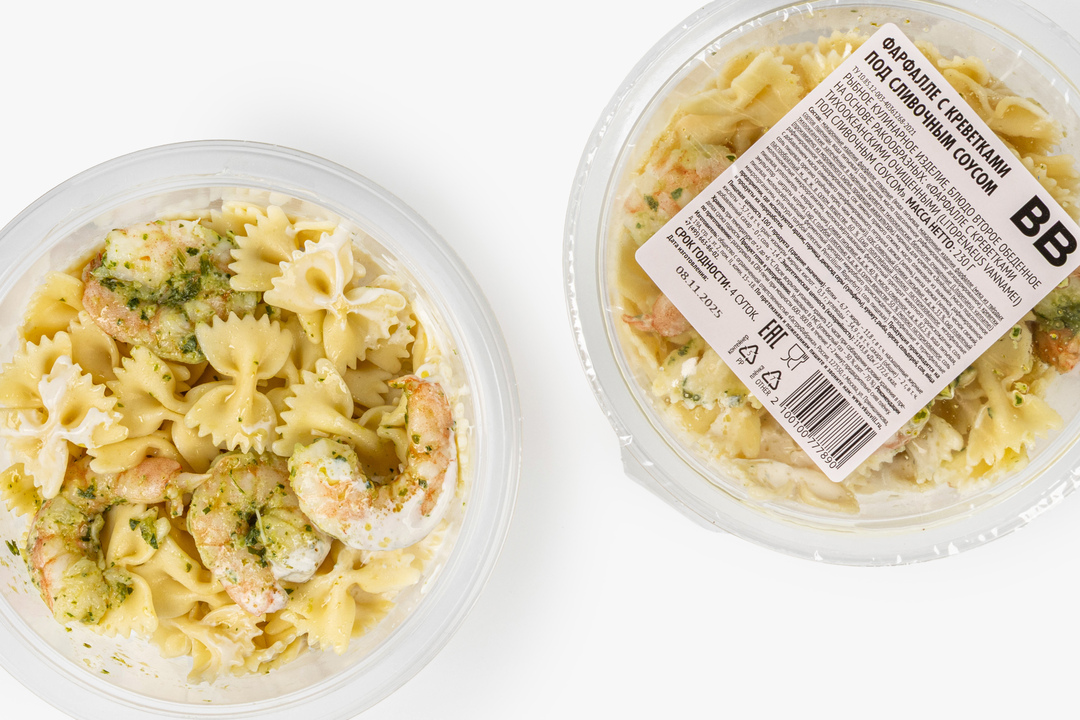 

Фарфалле с креветками под сливочным соусом 255 г