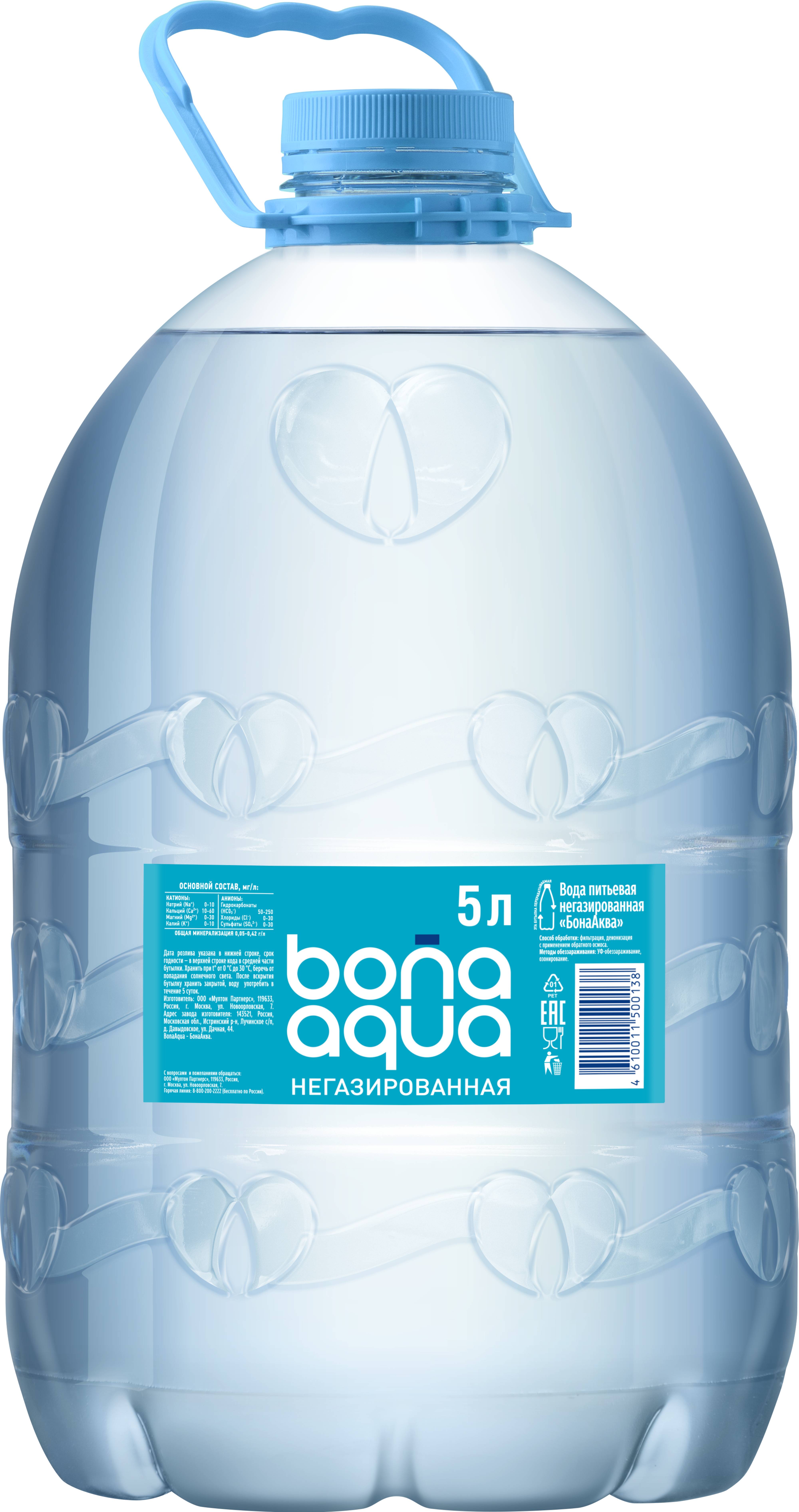 

Вода питьевая Bona Aqua негазированная 5 л