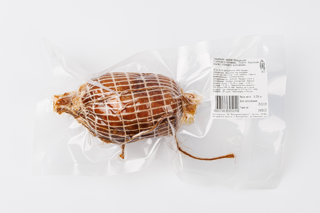 

Рулет из осетра ВкусВилл горячего копчения 250 г