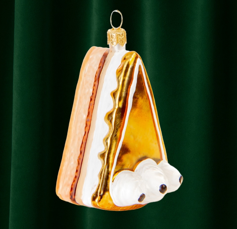 

Игрушка для елки Gmc Коллекция Традиции Кусочек торта, цвет золотой 9 см, Польша