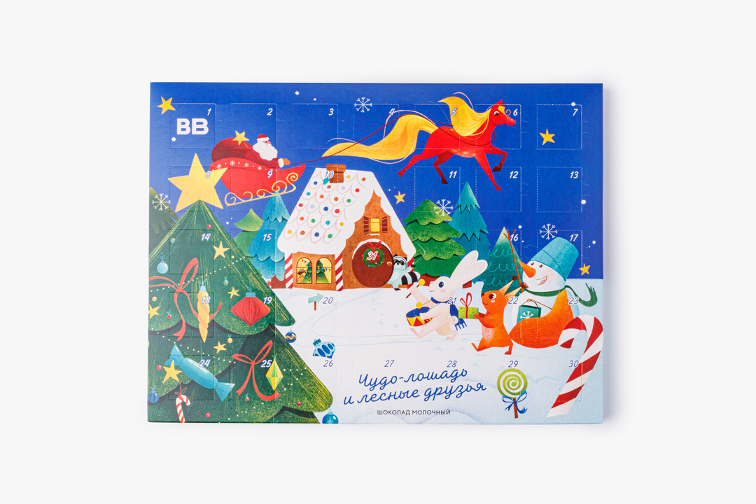 

Набор шоколада ВкусВилл Адвент-календарь 160 г
