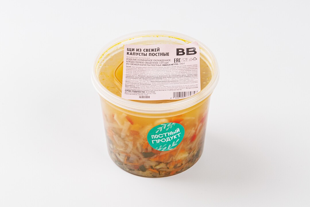 

Щи ВкусВилл из свежей капусты постные 390 г