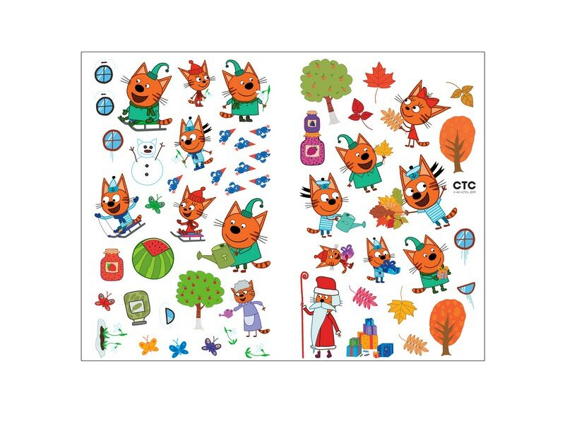 

Три кота. Времена года. Развивающие наклейки