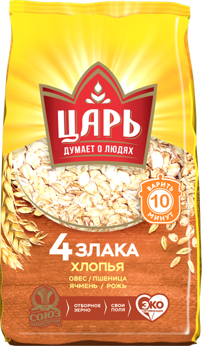 

Хлопья мультизлаковые Царь 4 Злака 400 г