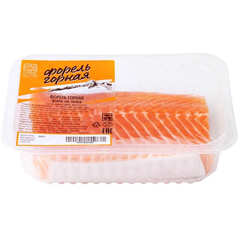 

Форель горная Остров Аквакультура филе на коже охлаждённая 350 г