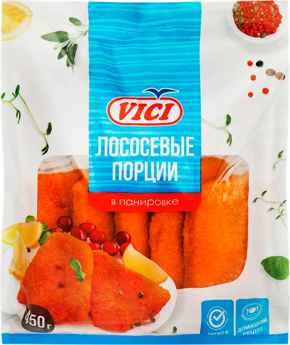 

Лососевые порции Vici в панировке замороженные 450 г