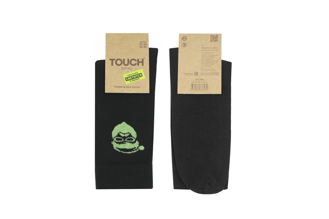 

Носки мужские Touch Дед Мороз светящиеся в темноте р. 42-44