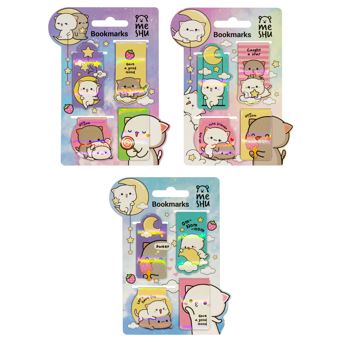 

Закладки магнитные Meshu Cute Kittens для книг 4 шт. 1 упаковка дизайн в ассортименте