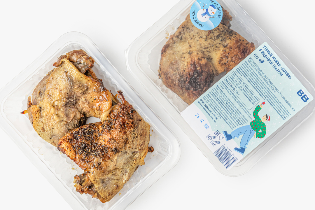 

Утиные ножки ВкусВилл Конфи в медовой глазури 300 г