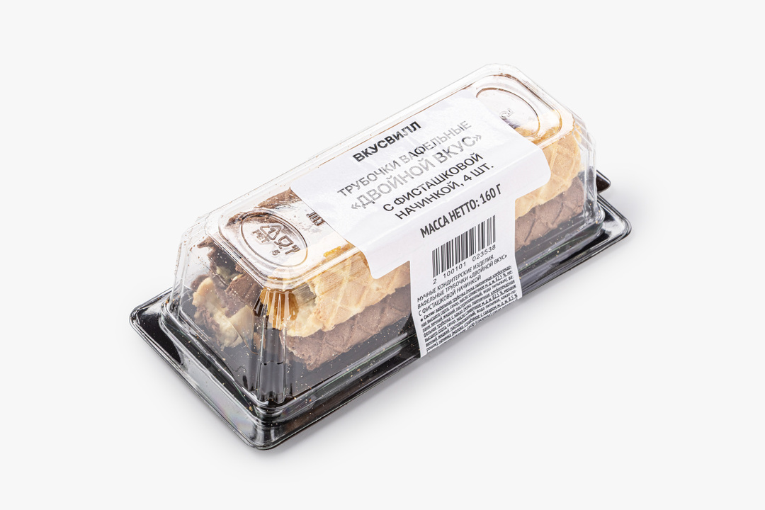 

Трубочки вафельные ВкусВилл Двойной вкус с фисташкой 160 г