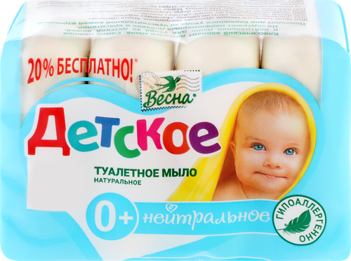 

Твердое мыло Весна Детское нейтральное 4х75 г
