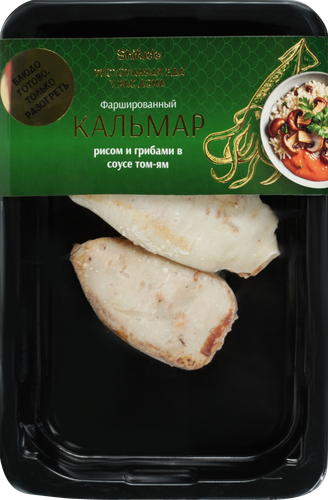 

Кальмар Шифудо тушка фаршированная рисом и грибами в соусе Том-Ям 250 г