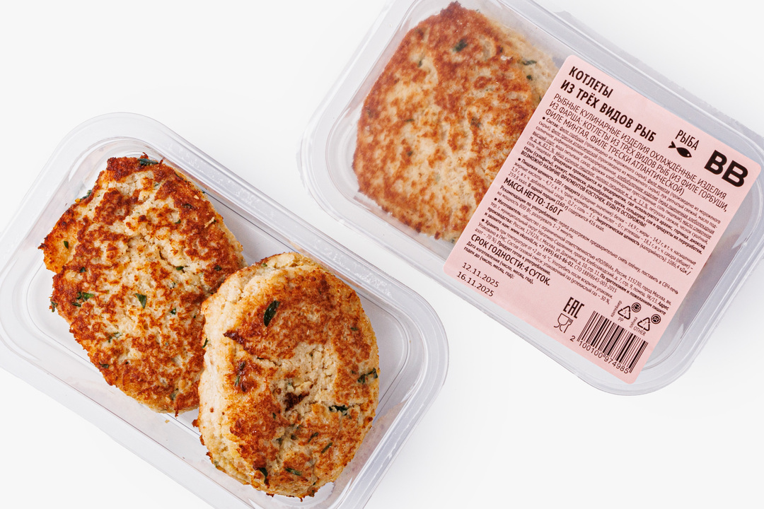 

Котлеты ВкусВилл из трех видов рыб 160 г