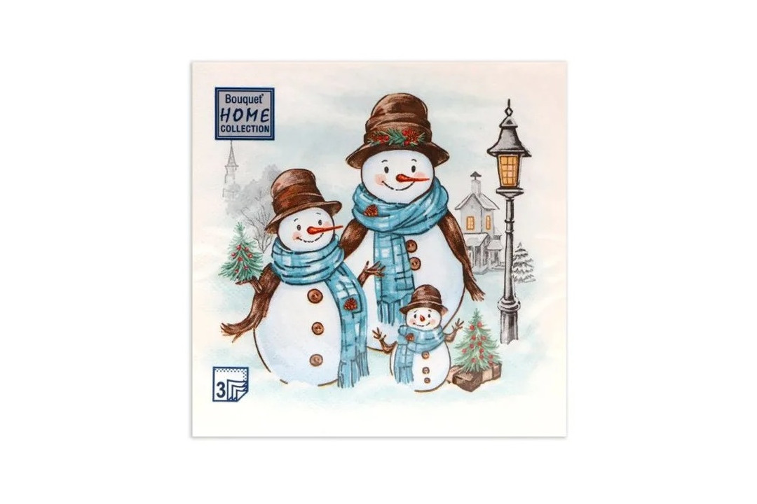 

Салфетки одноразовые Art Bouquet Дружная семья 3 слоя 33х33 см 20 шт.