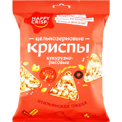 Чипсы кукурузно-рисовые «Happy Crisp» итальянская пицца, 50 г