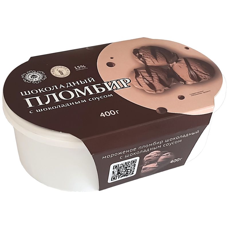 

Волгоградское Мороженое пломбир шоколадный с шоколадным соусом 400 г