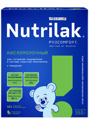 Смесь сухая Nutrilak Premium Прокомфорт (Procomfort) кисломолочная адаптированная для улучшения пищеварения с рождения 350 г