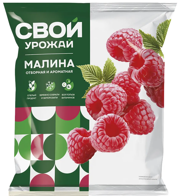 

Малина Свой урожай замороженная 300 г