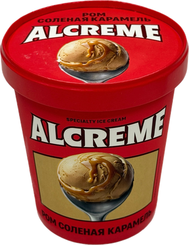 

Мороженое Alcreme Соленая карамель пломбир с карамельным топпингом 12% 300 г