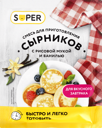 

Смесь для приготовления сырников Super ванильные на рисовой муке 50 г