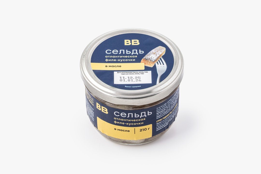 

Сельдь ВкусВилл атлантическая филе-кусочки в масле 210 г