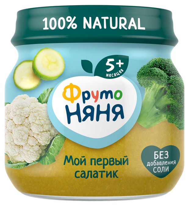 

Пюре ФрутоНяня Мой первый салатик брокколи-кабачки-цветная капуста 80 г