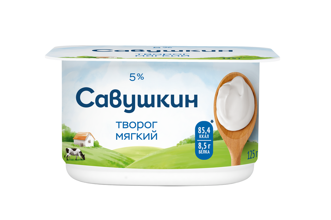 

Творог Савушкин Нежный мягкий 5% 125 г