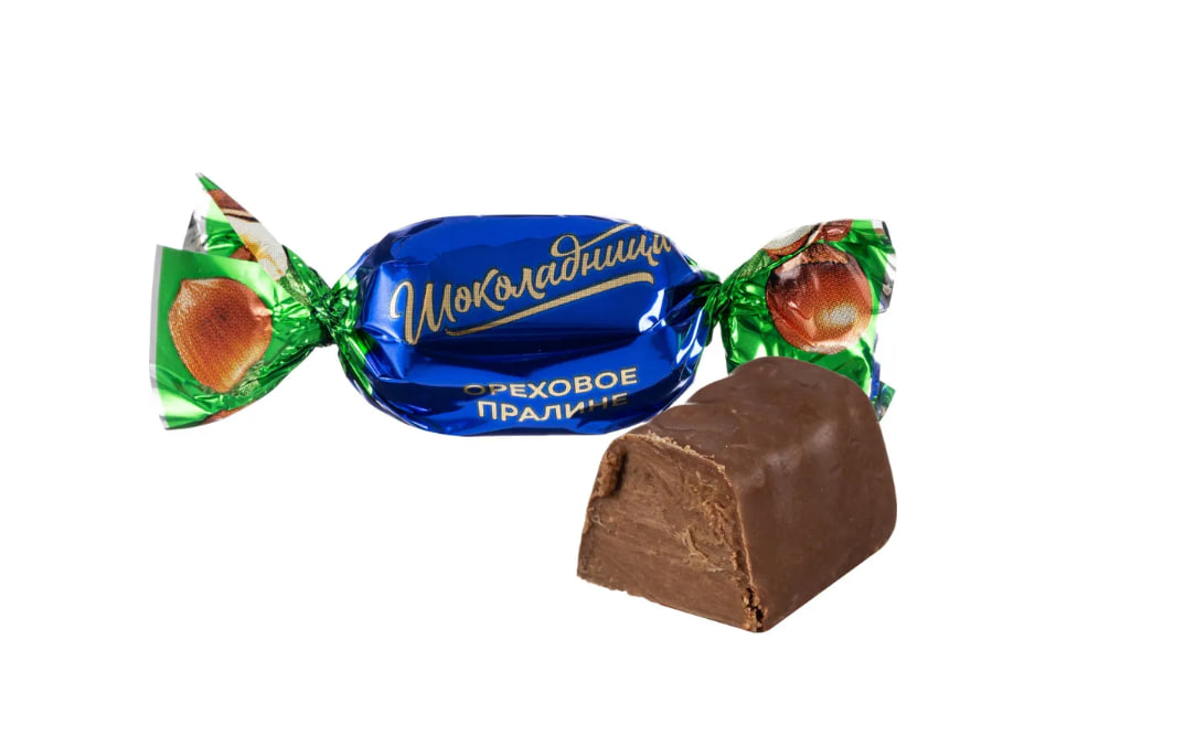 

Конфеты Шоколадница Ореховое пралине в молочной шоколадной глазури вес
