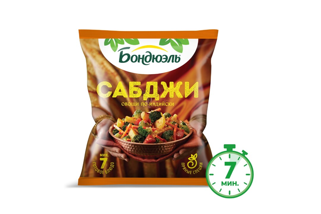 

Овощи Бондюэль Сабджи по-индийски смесь замороженная 400 г