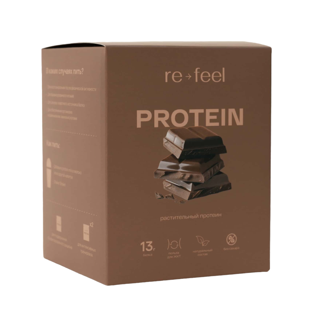 

Коктейль протеиновый Re-feel Protein mix Какао 12 саше х 24 г