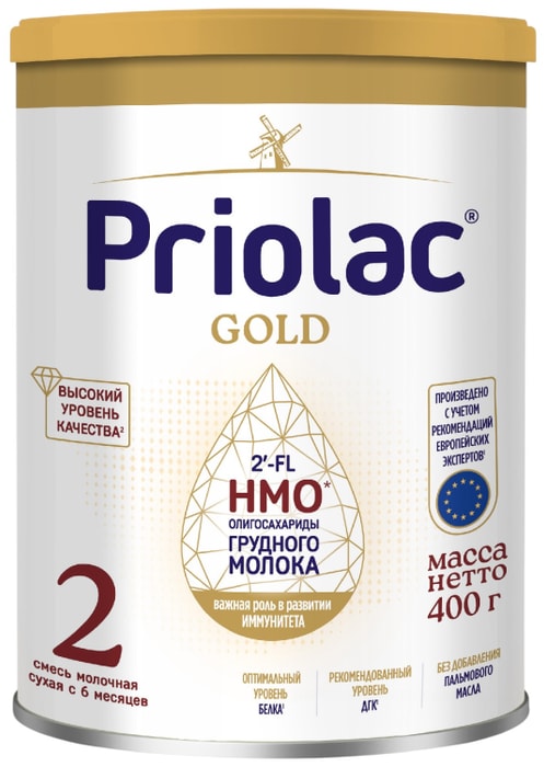 

Смесь молочная сухая адаптированная Priolac Gold 2 с 6 месяцев 400 г