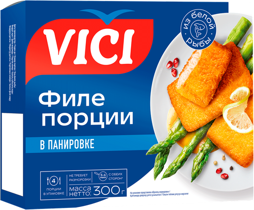 

Рыбные порции Vici Приорити филе минтая в панировке 300 г