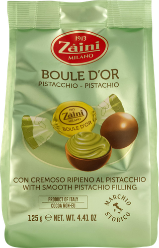 

Конфеты шоколадные Zaini Boule d'or из молочного шоколада с фисташковым кремом 125 г
