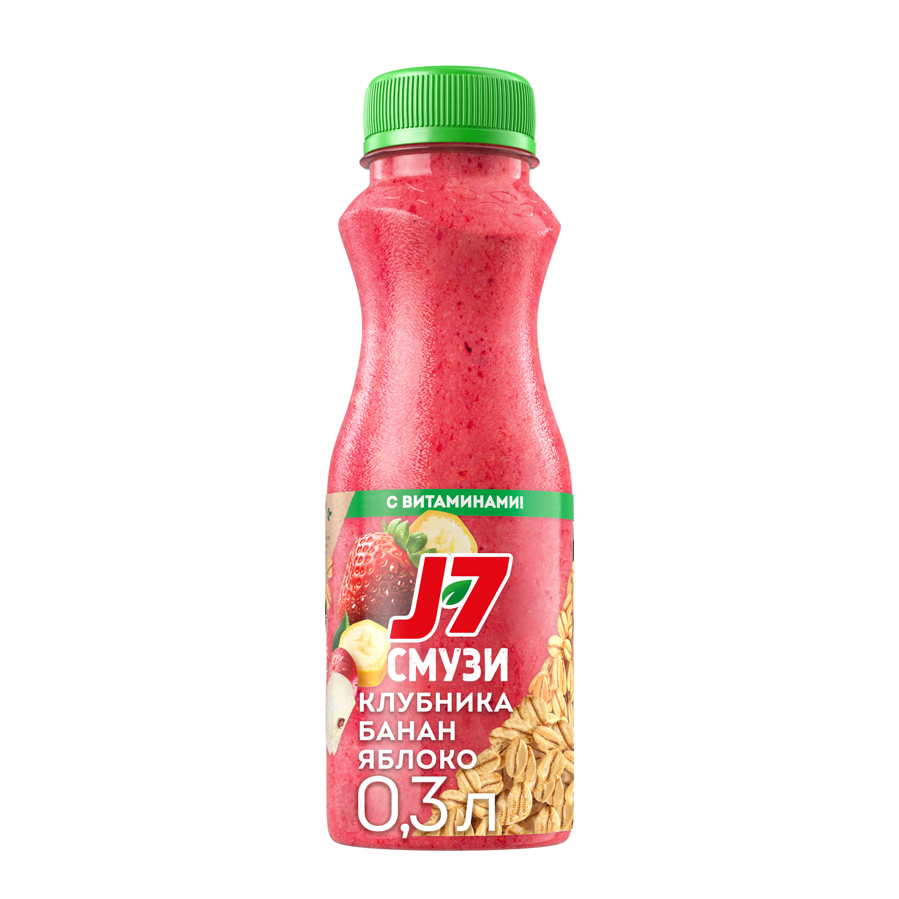 

Продукт питьевой J7 Смузи клубника банан яблоко со злаками и витаминами 0.3 л