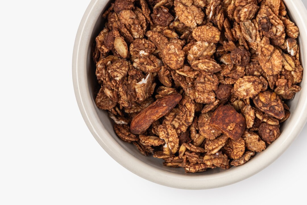 

Гранола ВкусВилл запечённая с миндалём и шоколадом 300г