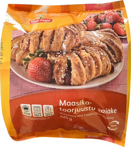 

Слойка Eesti Pagar с клубникой и сливочным сыром замороженное 425 г