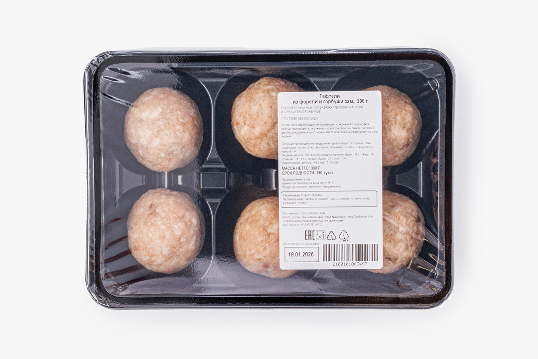 

Тефтели ВкусВилл из форели и горбуши замороженные 300 г