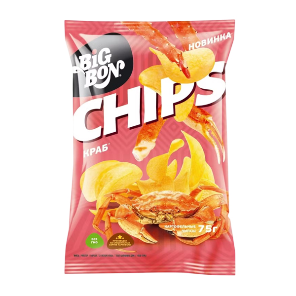 

Чипсы картофельные Big Bon Краб 75 г