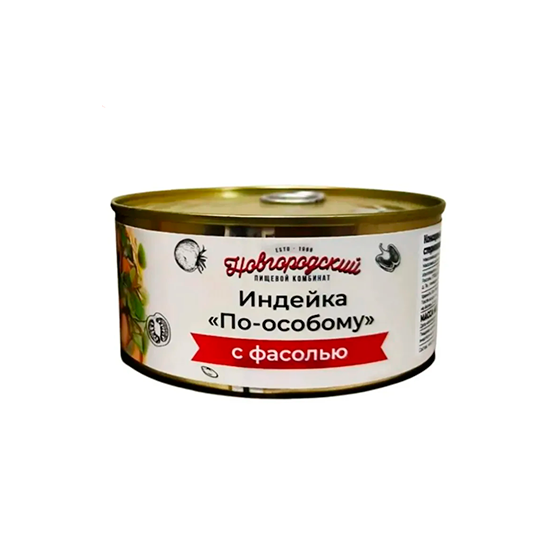 

Консервы Новгородский пищевой комбинат По-особому из мяса индейки с фасолью 325 г